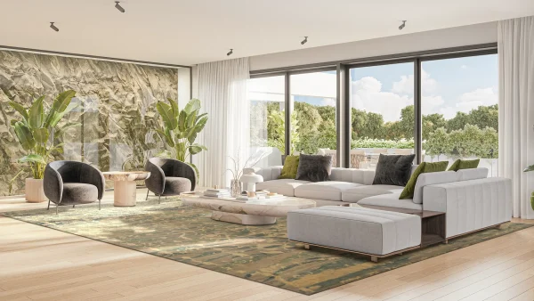 Persian Oushak Area Rugs Circa 1990 - Modern / Contemporary Design - 66618 - Image 2