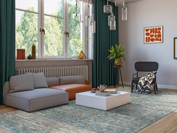 Persian Sultanabad Area Rugs Circa 1990 - Modern / Contemporary Design - 67913 - Image 2