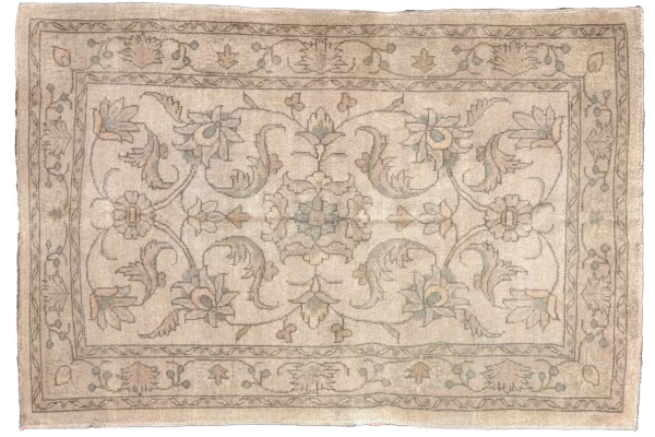 Persian Oushak Area Rugs Circa 1990 - Transitional Design - 66747 - Image 3