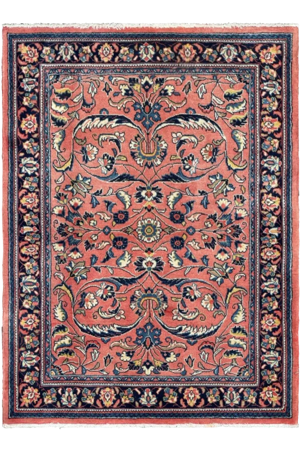 Persian Sarouk Area Rugs Circa 1990 - Transitional Design - 10835
