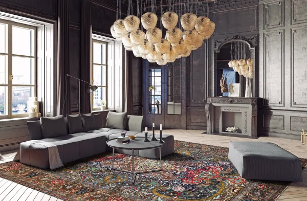 Persian Tabriz Area Rugs Circa 1880 - Transitional Design - 67125 - Image 2