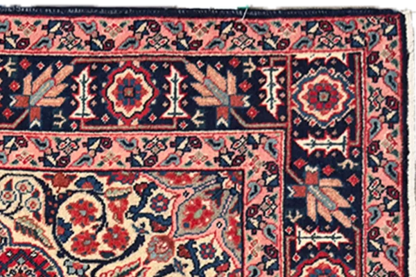 Persian Tabriz Area Rugs Circa 1880 - Traditional Wool Ivory Design - 10633 - Image 6