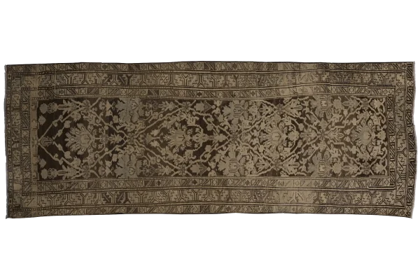 َAntique Persian Azerbaijan Small Rug - Traditional Wool Brown Floral Design - 89643 - Image 3