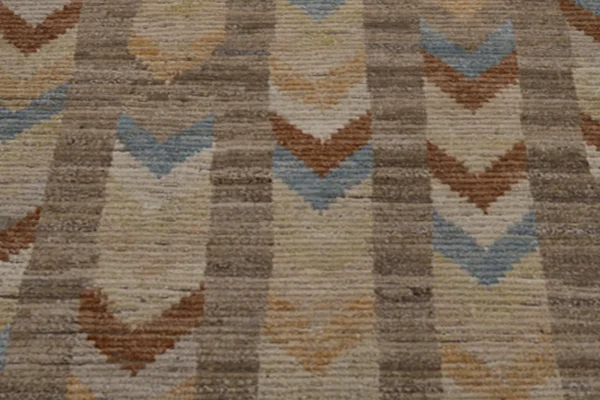 New Afghan Runner Rug - Transitional Wool Colorful Geometric Design - 98503 - Image 5