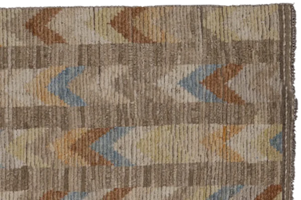 New Afghan Runner Rug - Transitional Wool Colorful Geometric Design - 98503 - Image 6