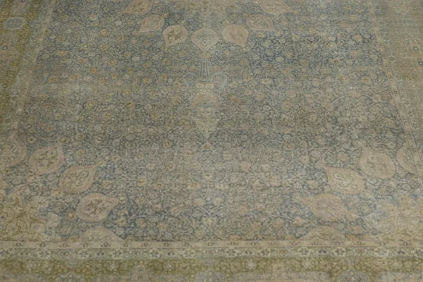 Antique Persian Tabriz Oversize Rug - Traditional Wool Blue Medallion Design - 99443 - Image 5