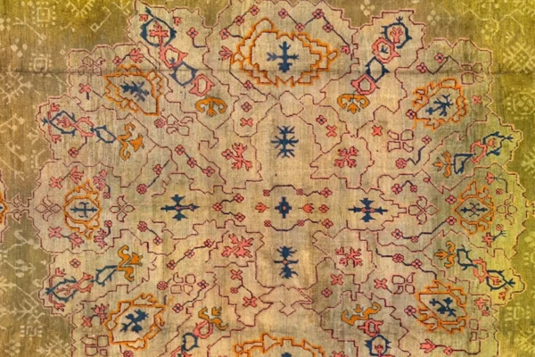 Antique Turkish Oushak Oversize Rug - Transitional Wool Green Medallion Design - 99578 - Image 7