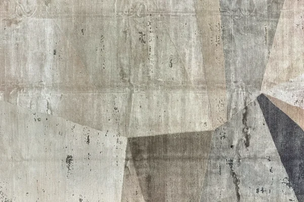 New India Area Rug - Contemporary Wool Taupe Geometric Design - 99637 - Image 7